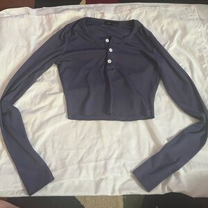 Casual Purple Long Sleeve Top